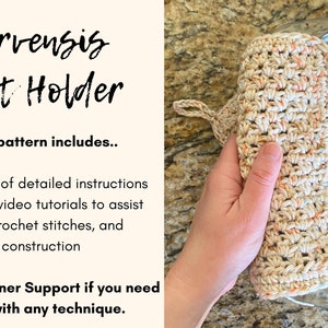 CROCHET PATTERN, Arvensis Pot Holder, crochet hot pad, kitchen tool, home decor, boho, farmhouse image 8