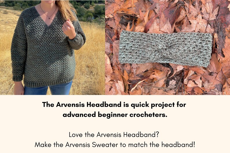 CROCHET PATTERN, Arvensis Headband, crochet earwarmer, winter accessory image 8