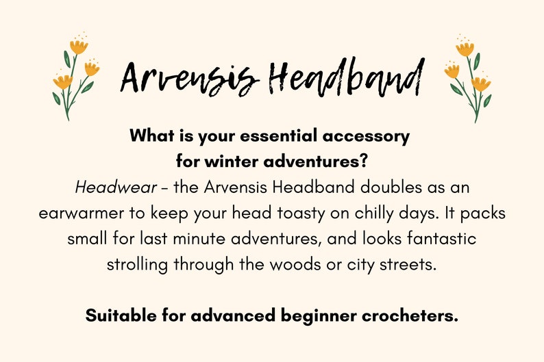 CROCHET PATTERN, Arvensis Headband, crochet earwarmer, winter accessory image 3
