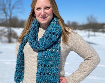 Scarf Crochet Pattern for Beginners, super bulky crochet scarf printable pdf