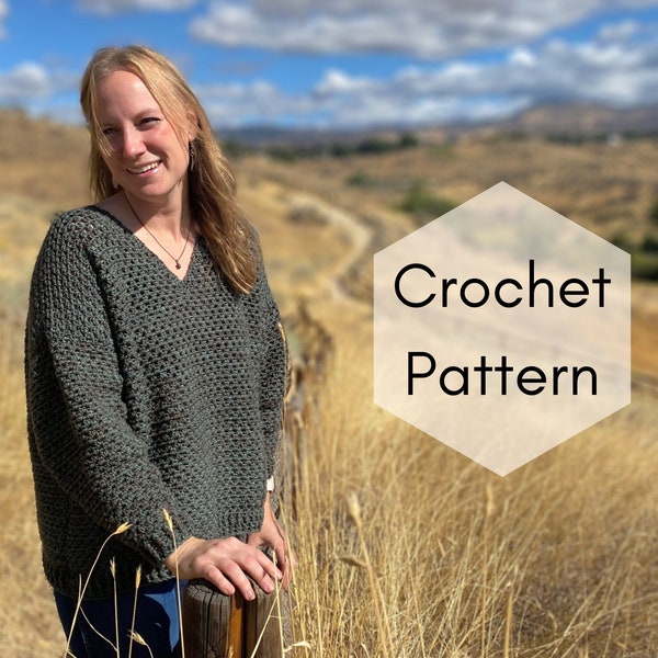 CROCHET PATTERN // Arvensis Sweater, bulky, oversized, slouchy jumper, cozy pullover