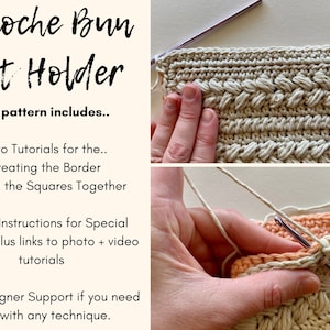 CROCHET PATTERN, Brioche Bun Pot Holder, crochet home decor, kitchen image 8