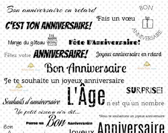 Bon Anniversaire Card French Happy Birthday Etsy Bon Anniversaire Card French Happy Birthday Etsy
