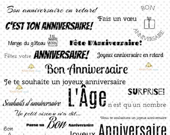 Bon Anniversaire Card French Happy Birthday Etsy