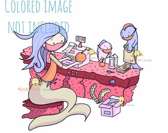 Cashier Cartoon Etsy