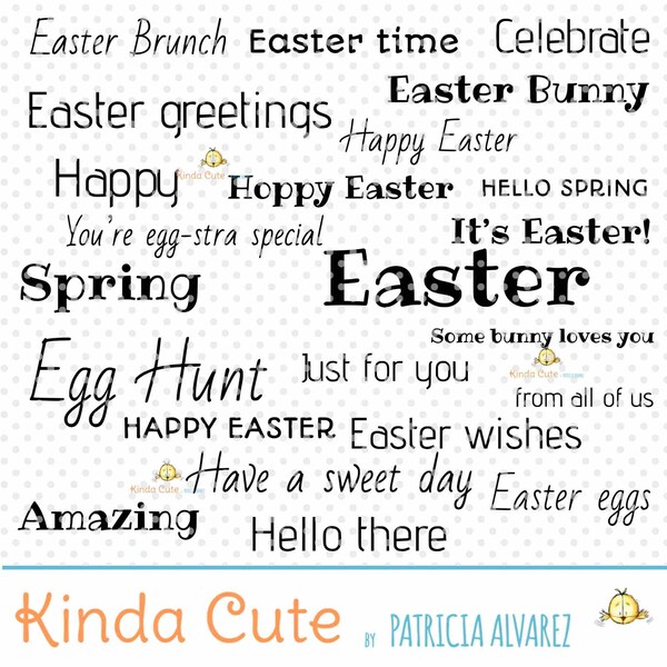 Easter Sentiments Digital Stamp Set - Basic Easter Sentiment Stamps - Spring stamp - Sentiment digital stamps - Easter Sayings