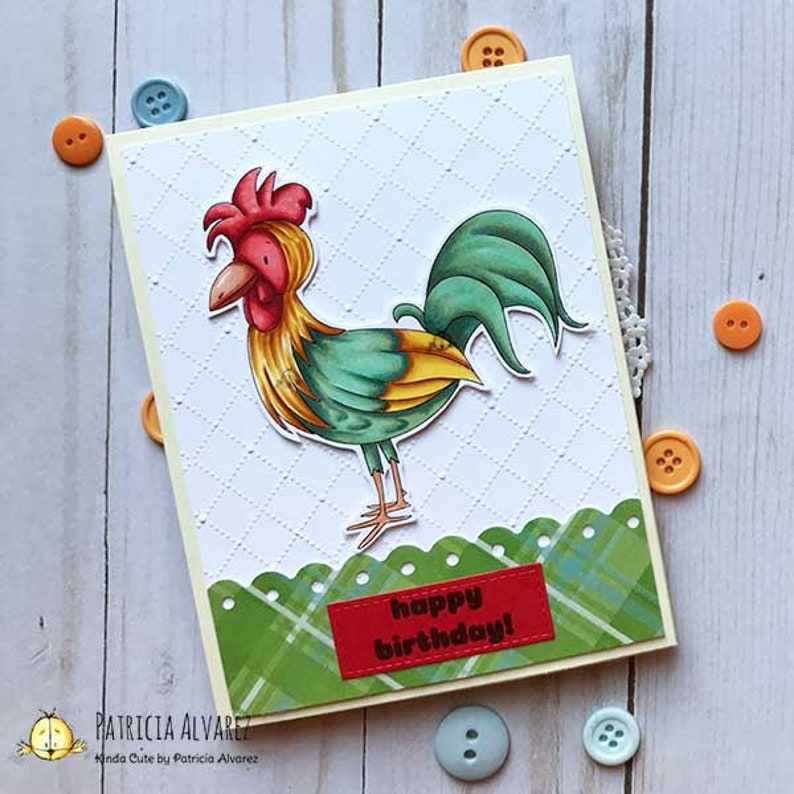 Download Digital Stamps Animals Farm Rooster Digital Stamp Cute Rooster Black And White Only Digital Stamps Birds Stamps Stickers Labels Tags