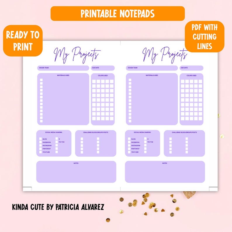 Design Team Project Planner Printable, Cardmaking Notepad, Organization ...