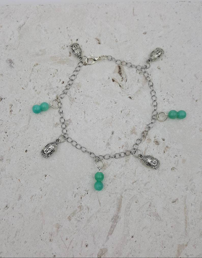Sale~ Dharma Aqua Blue Quartzite Buddha Anklet