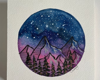 Purple Haze - watercolour painting mounted on canvas board