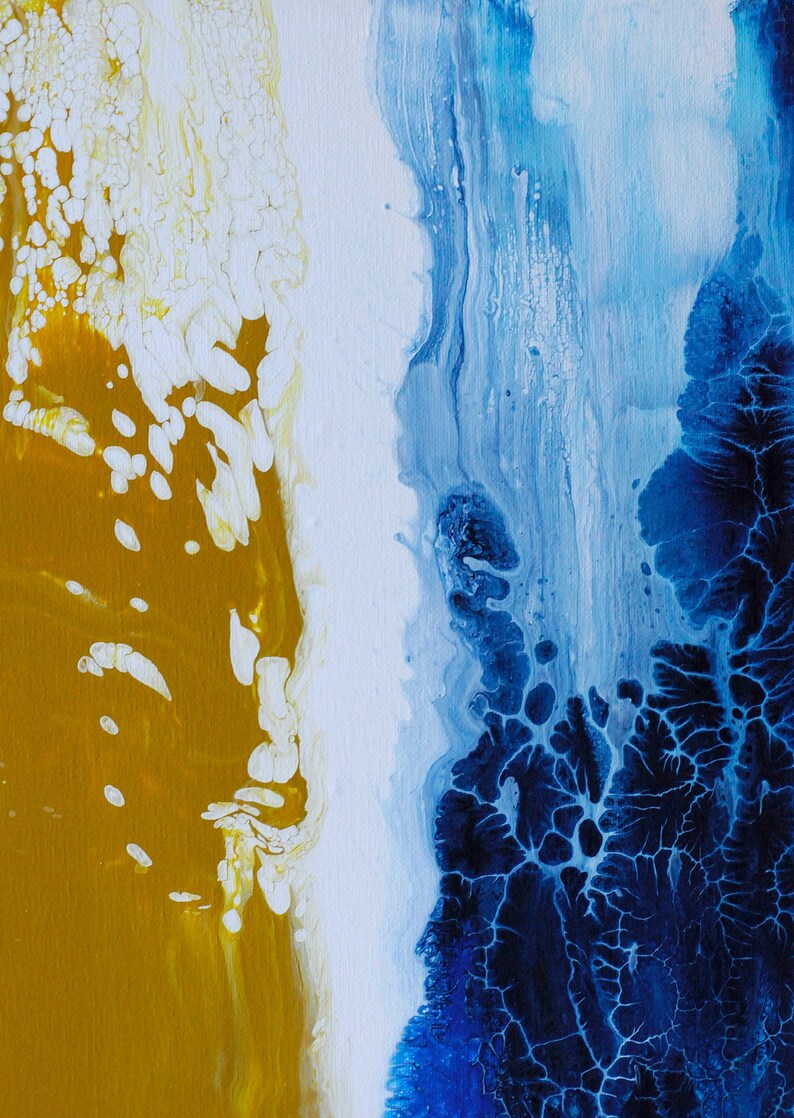 Fluid Acrylic Painting Abstract Art Poured Acrylic Painting Etsy