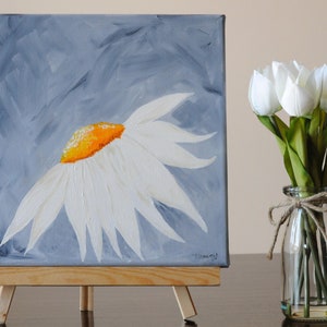 Acrylic Painting on Canvas, Original Artwork, Abstract Flower, Daisy Painting,  Acrylic Abstract Art, Abstract Acrylic Painting, Floral Art