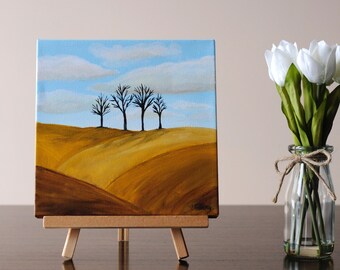 Abstract Landscape Painting, Fall in the Prairies, Acrylic on Canvas, Original Artwork, Acrylic Painting