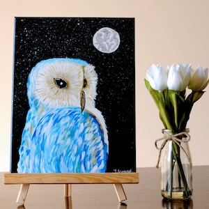 Night Owl - Acrylic on Canvas, Abstract Owl Painting, Owl Artwork, Owl Painting, Acrylic on Canvas, Abstract Owl, Original Artwork, Owl Art