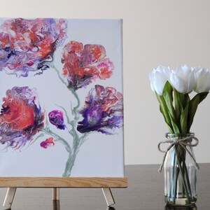 Abstract Coral Flowers, Fluid Acrylic Painting, Abstract Art, Poured Acrylic Artwork, Poured Flowers, Poured Acrylic Art, Abstract Floral