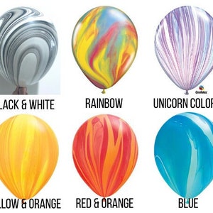 Marble Balloon|6 Pack|Black White marble balloon|Bridal|Bachelorette|Marble Balloons|Unicorn Party|Graduation Decor|Rainbow Party|Dinosaur