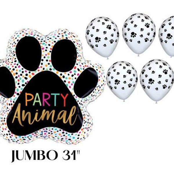 Faire la fête avec des animaux/Déchaîner les pattes/Fête des animaux/Ballon chien/Ballons animaux/Décor chien/Décorations de fête animaux/Fête d'anniversaire de chien/Empreintes de pattes