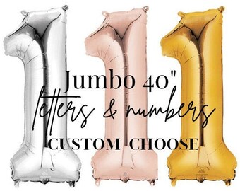 GIANT Balloons/Choose your own letter and number balloons/Gold Letter Balloons/Silver Letter Balloon/Rose gold Letter Balloon/Jumbo Balloons