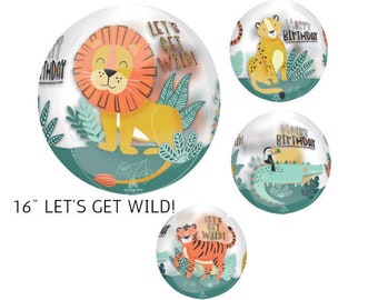 Let's Get Wild\Safari Orbz Balloon/Lion Balloons/Tiger Balloons/Cheetah Balloons/Safari Party/Safari Theme/Safari Birthday/Animal Print