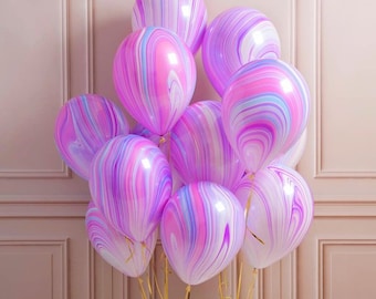 Festa a tema unicorno / Palloncini effetto marmo / Festa di compleanno