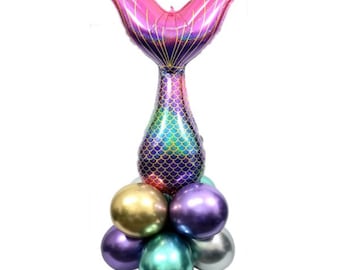 JUMBO Mermaid Tail Balloon,Mermaid Balloons,Mermaid Party,Under the Sea, Mermaid Decorations,Mermaid Tail Balloons,Chrome Balloons
