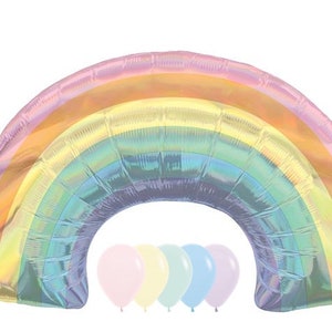 Iridescent Pastel Rainbow/Jumbo Rainbow Balloon/Rainbow Balloons/Rainbow Party/Pastel Balloons/Pastel Rainbows/Pastel Party/Pastel Rainbow