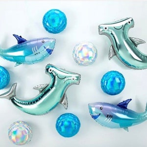 Fiesta de tiburones/Fiesta bajo el mar/Globos grandes/Cumpleaños