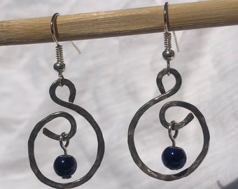 Blue Swirl Dangle Earring