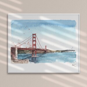 San Francisco Poster watercolor California wall art San Francisco Travel Print San Francisco Cali Art Golden Gate poster San Francisco Art