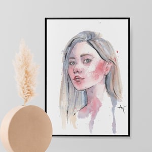 Custom Portrait Personalized Gifts Watercolor Christmas Portrait from Photo Personalized Gift Wall Art Couple Portrait Anniversary Gift Art
