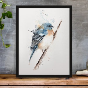 Cute watercolor bird - Art print after my original painting of a bird