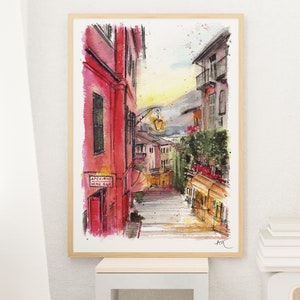 Bellagio travel poster Italy travel gift Bellagio print Lake Como travel home decor Italy print gift art lovers Italy watercolor print