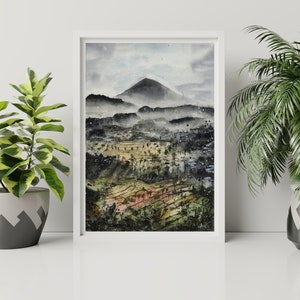 Poster de Bali Bali art print aquarela Bali travel poster art Bali holiday souvenir Indonésia art travel Asia poster ilustração Bali art