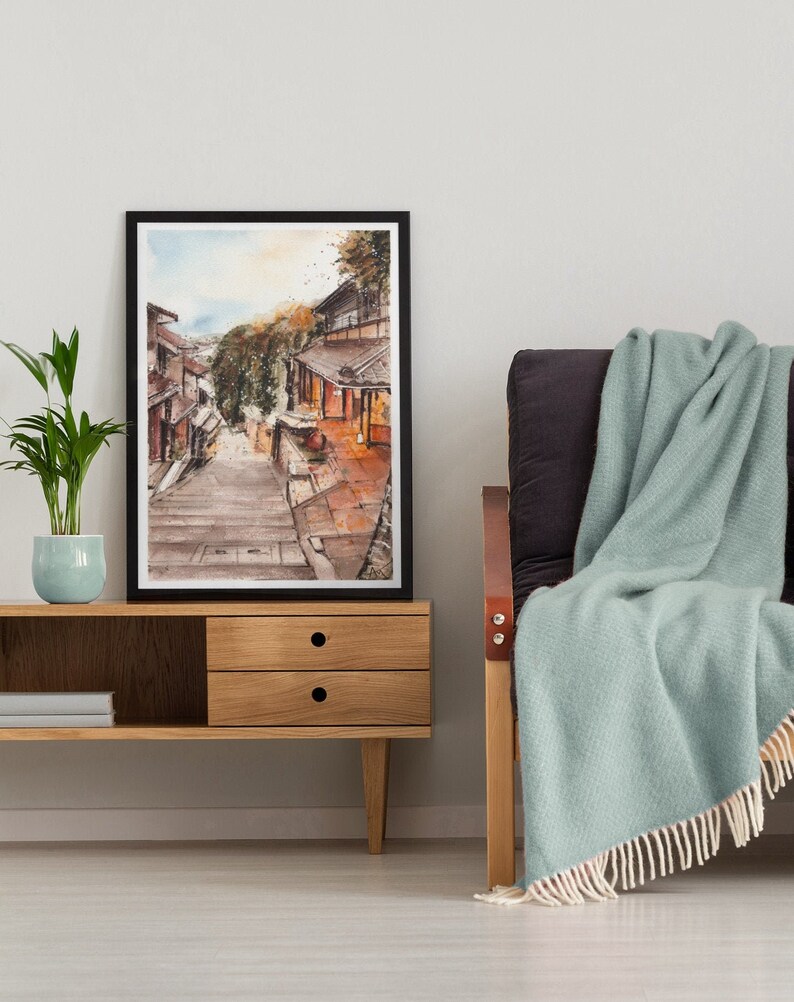 Kyoto poster travel Kyoto print Japan printable art Janaese wall art decor Japan watercolor Kyoto poster home decor Japan travel wall art