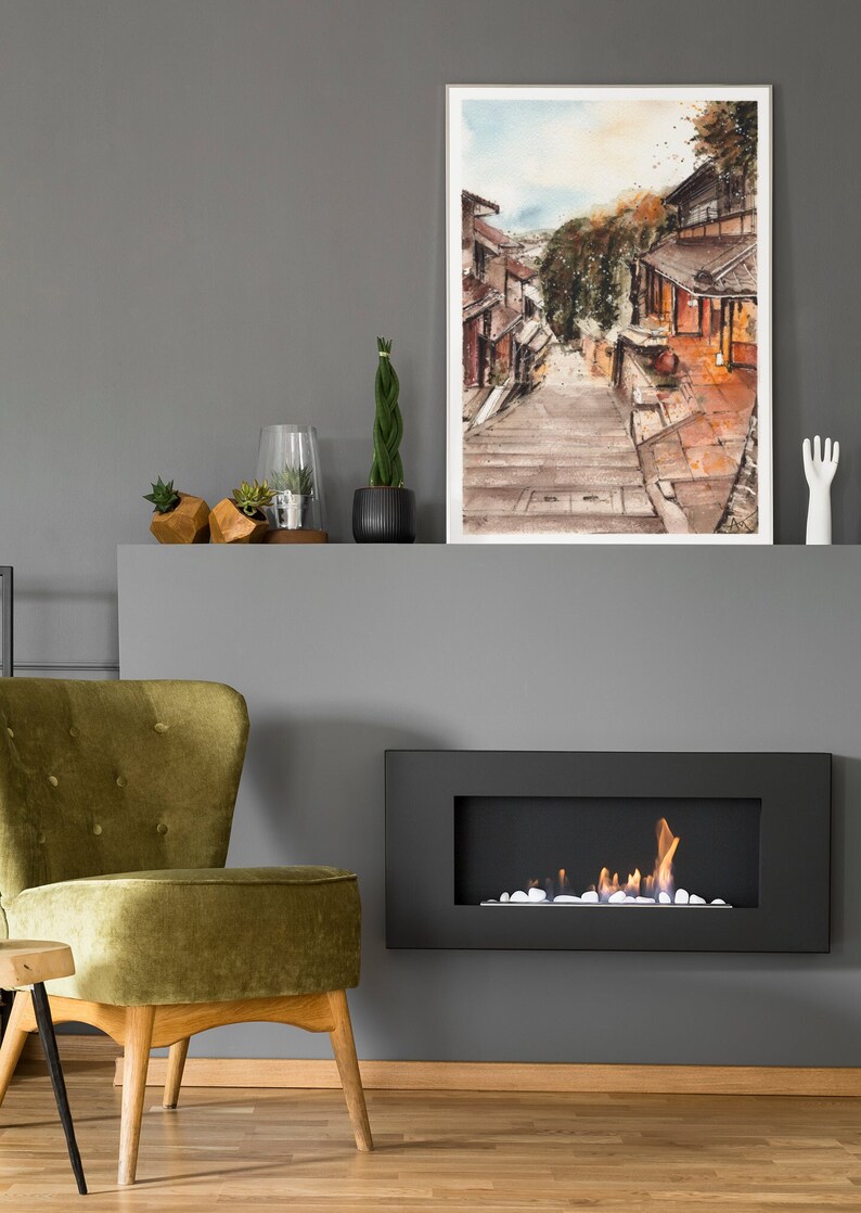 Kyoto poster travel Kyoto print Japan printable art Janaese wall art decor Japan watercolor Kyoto poster home decor Japan travel wall art