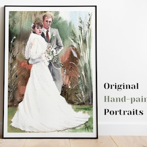 Custom wedding portrait Christmas Painting after photo watercolor wedding painting personalized portrait hand painted portrait wedding gift
