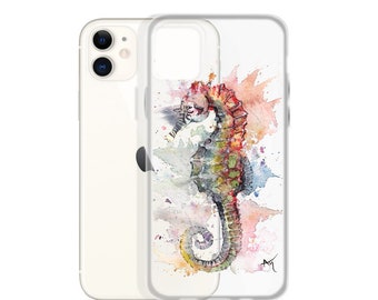 Seahorse - Watercolor iPhone Case -  Unique iPhone Case -  iPhone 12 Case - iPhone 12 Pro Case -  Pro Max - iPhone 11 - SE - S - XS - XR