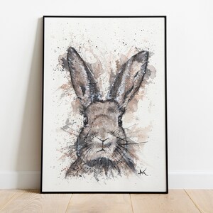 Rabbit Art Print - Rabbit Painting - Watercolor Print - Nursery Room Decor - Animal Illustration - Bunny Room Decor - Wildlife Art Print