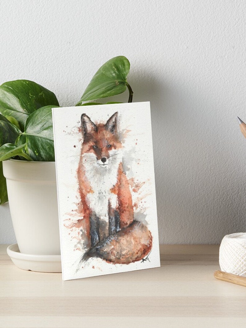 Nursery Room Decor Fox Art Print Wildlife Art Print Animal Illustration Fox Painting Watercolor Print Fox Room Decor