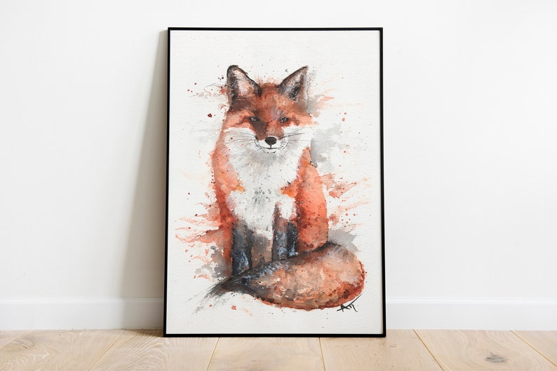 Nursery Room Decor Fox Art Print Wildlife Art Print Animal Illustration Fox Painting Watercolor Print Fox Room Decor
