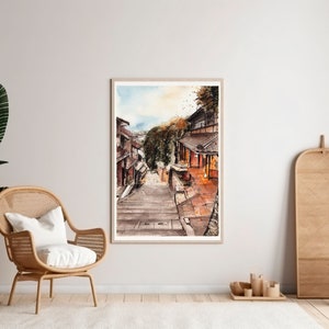 Kyoto poster travel Kyoto print Japan printable art Janaese wall art decor Japan watercolor Kyoto poster home decor Japan travel wall art
