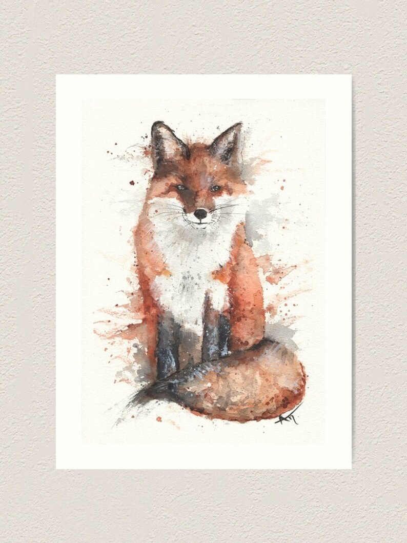 Nursery Room Decor Fox Art Print Wildlife Art Print Animal Illustration Fox Painting Watercolor Print Fox Room Decor