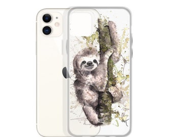 Sloth - Watercolor iPhone Case - Christmas gift - Unique iPhone Case - iPhone 11 Case - iPhone 11 Pro - iPhone 11 Pro Max - 7 - SE - S XS XR