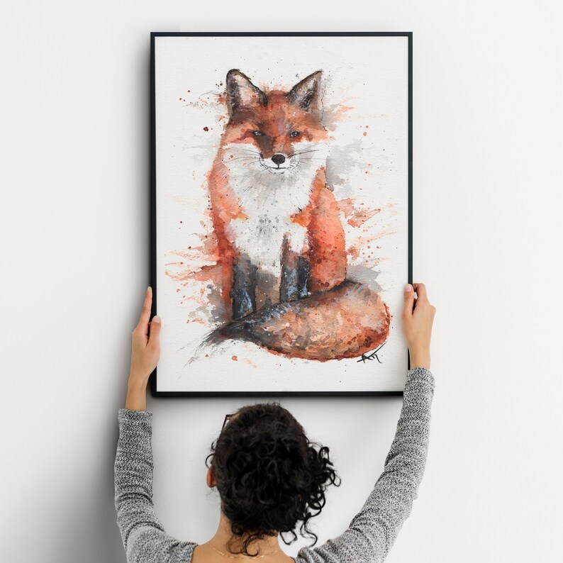Nursery Room Decor Fox Art Print Wildlife Art Print Animal Illustration Fox Painting Watercolor Print Fox Room Decor