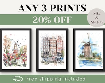Travel Poster Bundle Print Any 3 prints Money Saving Offer Travel Print Wall Art Gift City Travel Art Gift Birthday Anniversary Gift Framed