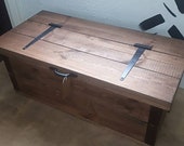 Rustic wooden chest toy box blanket box trunk ottoman storage.