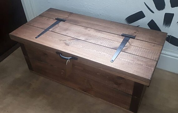 rustic wooden toy chest