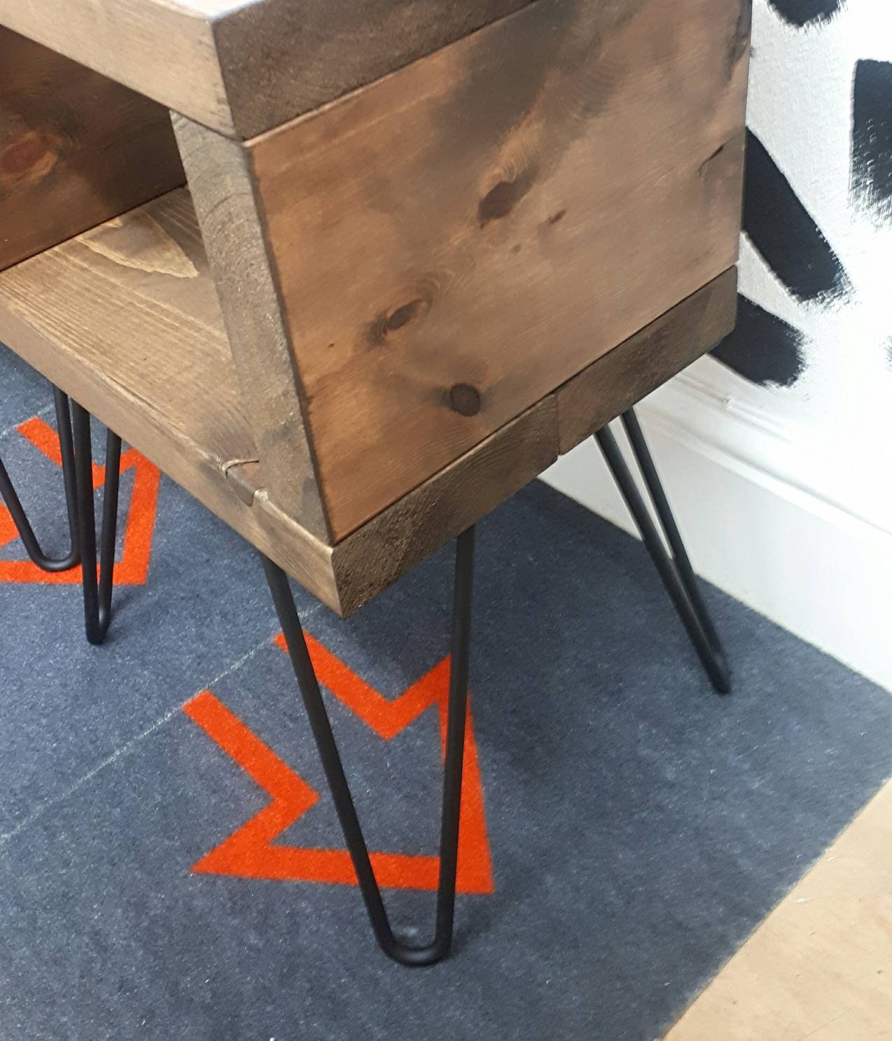 Image showcasing PAIR of Rustic bedside tables industrial night stands | Etsy