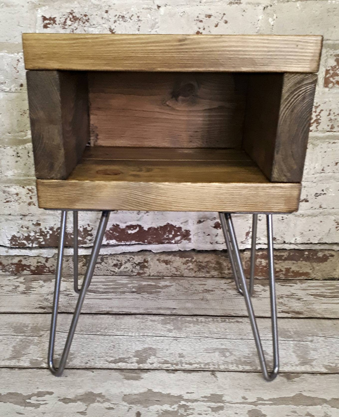 Rustic bedside table industrial nightstand side table Etsy