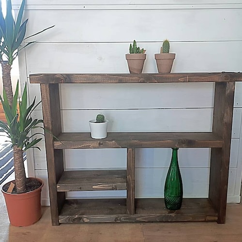 Handmade Solid Wood Bookcase. Reclaimed Wood Shelves Rustic Etsy